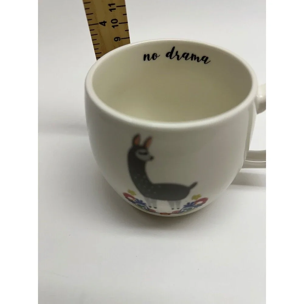 Opalhouse Target Llama Coffee Mug Porcelain Floral Boho White Colorful